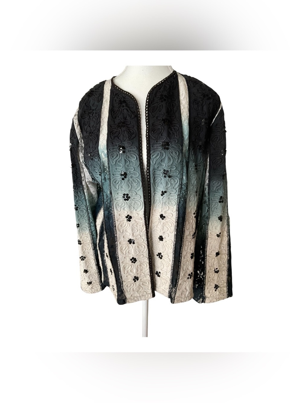 Parsley & Sage Ombre Lace Embroidered Jacket XL